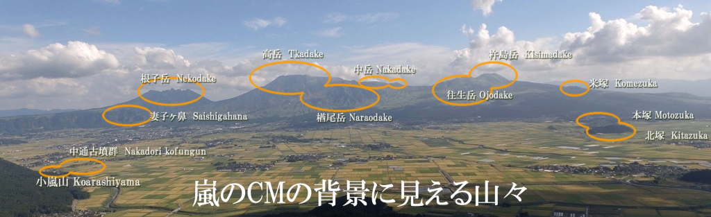 嵐のCMの背景に映っている阿蘇の山々の名称